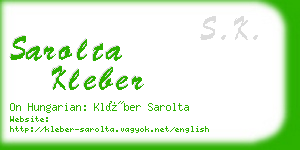 sarolta kleber business card